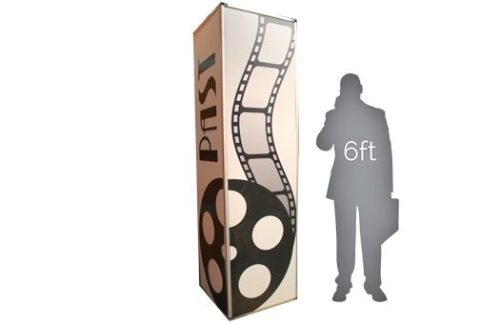 Lit Column w/ Movie Reel, PAST TEXT