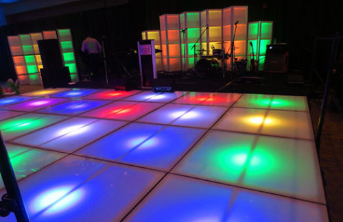 Lit Stage or Dance Floor, 4'x4' Section with LED | Ampa Events