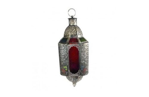 Moroccan Hanging Lantern, Silver