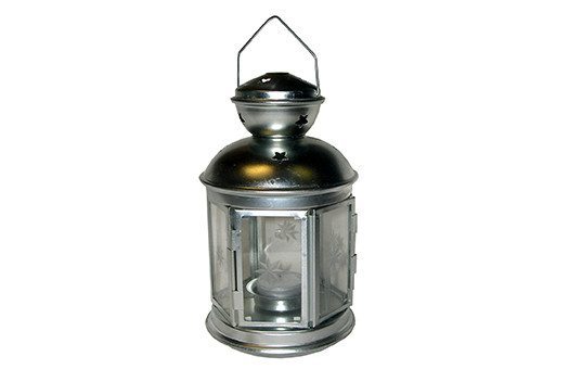 Lanterns round tin lantern sliver Large