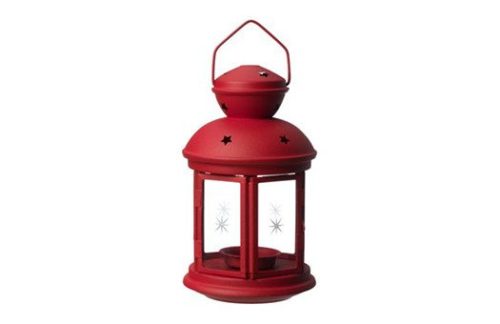 Round Tin Lantern in Red