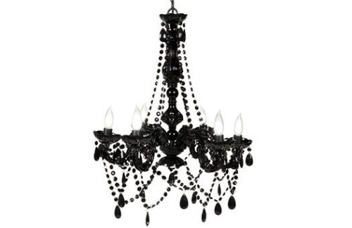 6 Light Chandelier, Black 22x30