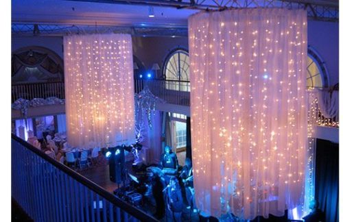Twinkle Lit Fabric Chandelier, Set of 2