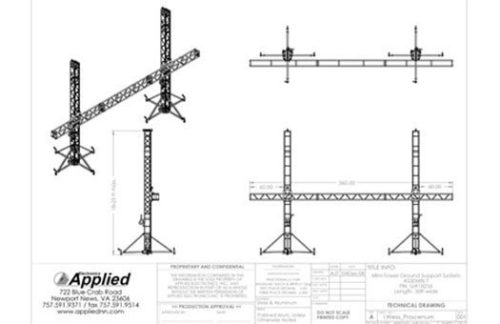 Applied Electronics Proscenium Crank Support System, L-25