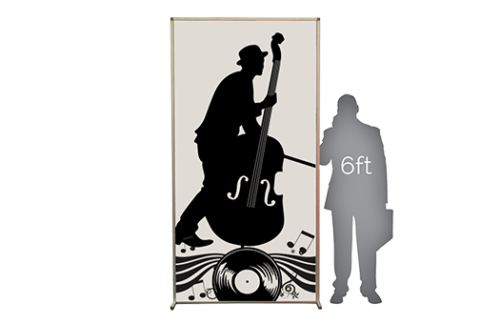 Lit Silhouette Wall,Jazz Musician, Bass 4x8