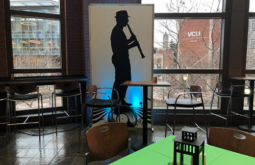 Lit Silhouette Wall, Jazz Musician, Clarinet 4x8