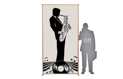 Lit Silhouette Wall, Jazz Musician, Sax 1 4x8