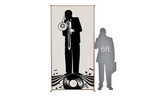 Lit Silhouette Wall, Jazz Musician, Trombone 4x8