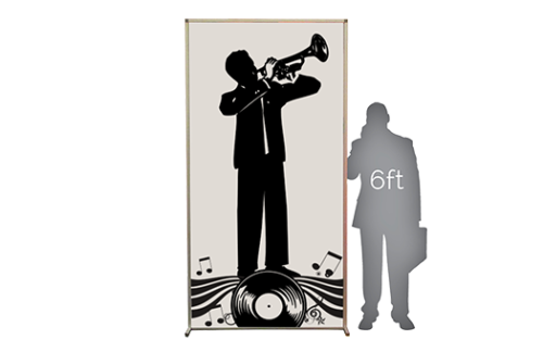 Lit Silhouette Wall, Jazz Musician, Trumpet 4x8