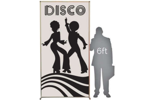 Lit Silhouette Wall, Disco Dancers Boy and Girl 4x8