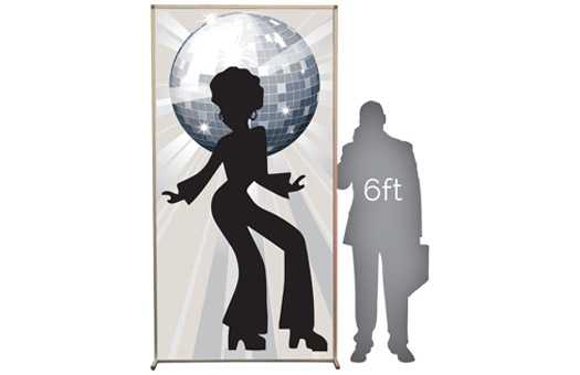Lit Silhouette Walls 70S Disco Discoball Girl Large