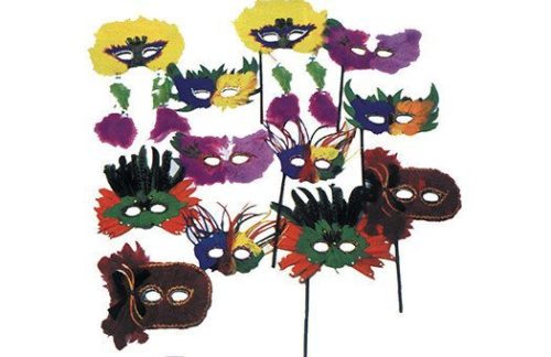 Mardi Gras Party Favor Masks, Boas, Bead Necklaces