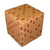 18" Cube Ottoman, Orange Pattern