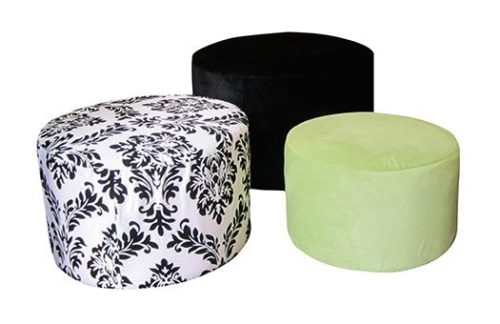 Slip Covered Ottoman, Set of 3