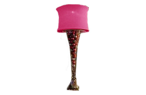 Double Trumpet Vase w/ Pink Shade and Ornaments