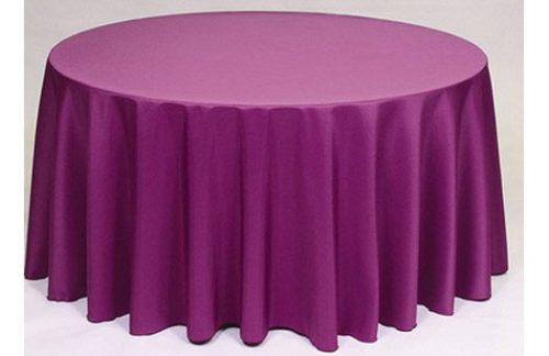 120" Round, Solid Plum
