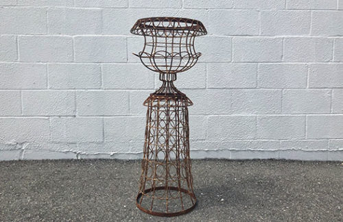 Rustic Wire Urn with Pedestal, Medium