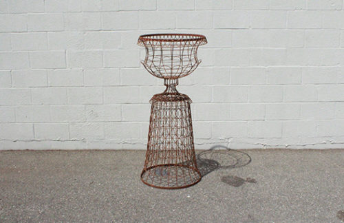 Rustic Iron Planter with Pedestal, Large