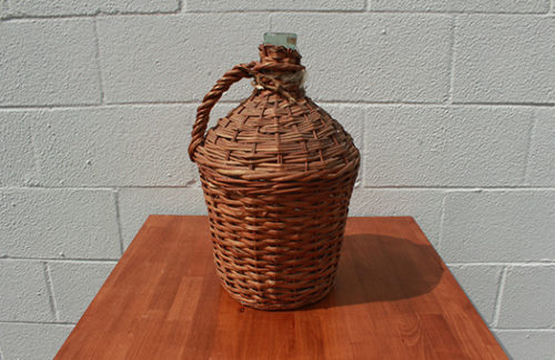 Wine Bottle in Rattan, Medium
