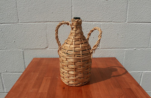 Wine Bottle in Rattan, Small