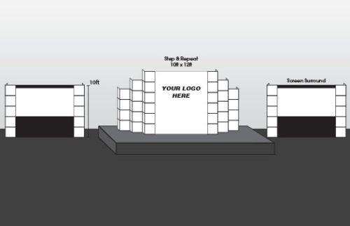 Window wall stage set design for corporate events and more