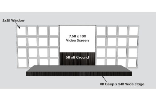 Window Wall Set, 3x3x12ft 4-up