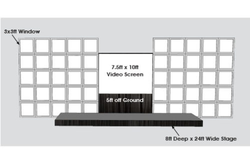 Window Wall Set, 3x3x15ft 5-up