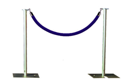 Blue Velvet Rope and Aluminum Stanchion