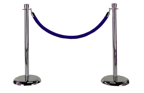 Blue Velvet Rope and Chrome Stanchion