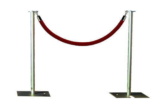 Rope and Stanchion red velvet aluminum event decor rental DC Large