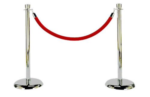 Red Velvet Rope and Chrome Stanchion