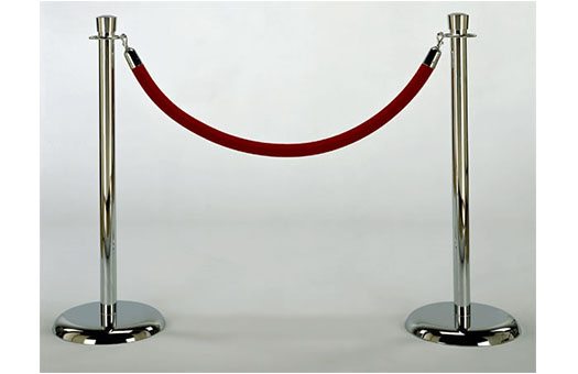 Rope and Stanchion red velvet event decor rental DC Large