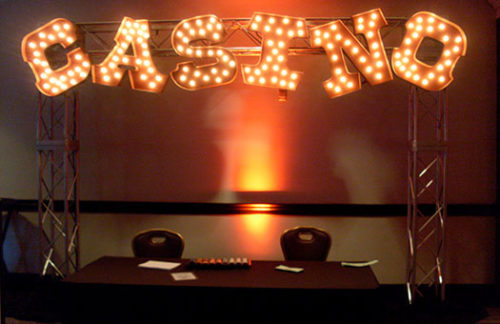 Casino Truss Arch with Lit Letters