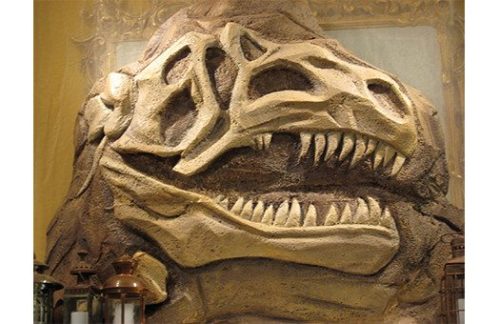 Statue; T-Rex Fossil Wall