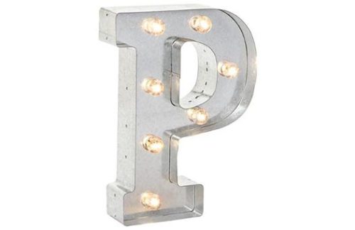 Galvanized Marquee Letter "P"