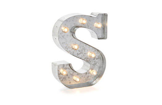 Sign Silver Marquee Letter miniature S Large