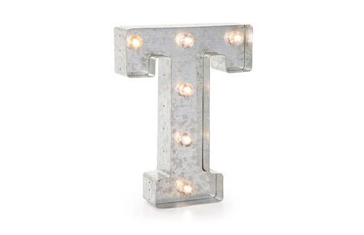 Sign Silver Marquee Letter miniature T Large