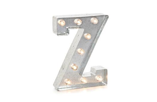 Sign Silver Marquee Letter miniature Z Large