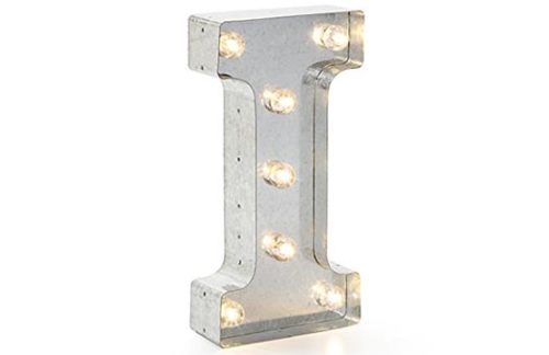 Galvanized Marquee Letter "I"