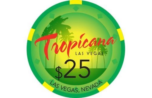 Sign:  Casino, Tropicana Poker Chip, Green-4ft