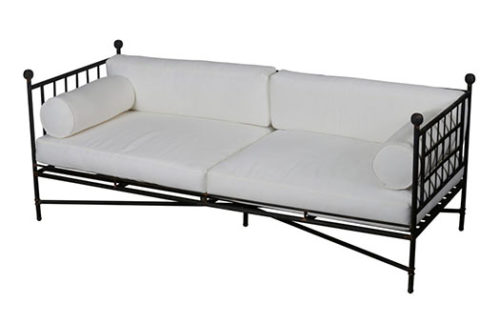 Wrought iron and white daybed great for weddings corporate events and more