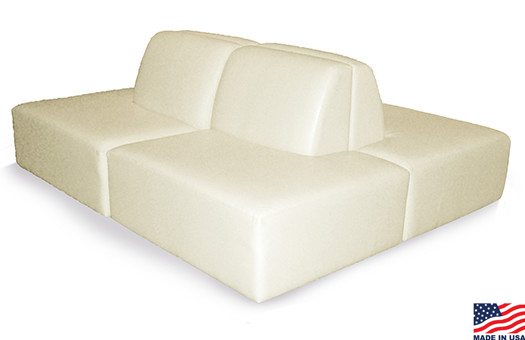 White cube sofa modifiable sections for multiple sofa combinations