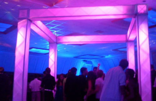 Truss Cube with Spandex Socks - Dance floor