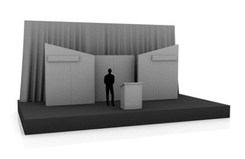 Angled Wall Set w/ Center Wall, 12x15ft
