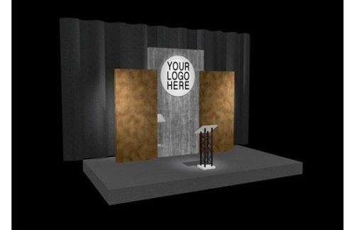 Textured Wall Set w/ Center Wall & Custom Logo