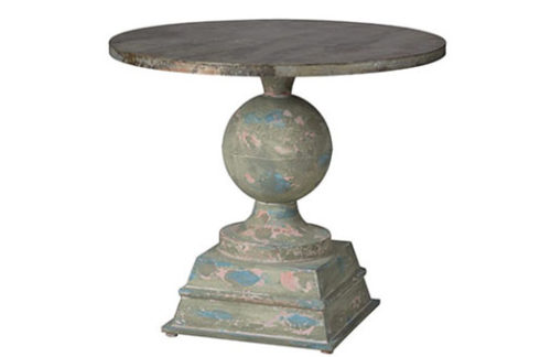 Garden Pedestal Table with circular top and square base