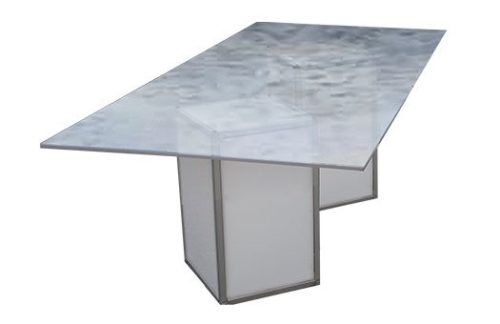 Acrylic Dinner Table Low w/ Frosted Top