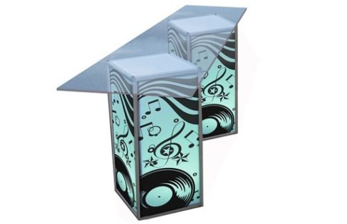 Acrylic Communal Table w/ Rock N Roll Theme