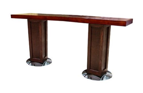 Mahogany Communal Table w/ Pedestal Legs (42" Tall)