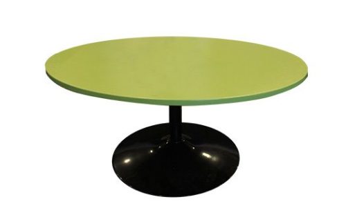 Oval Coffee Table, Bright Green with Trumpet Base